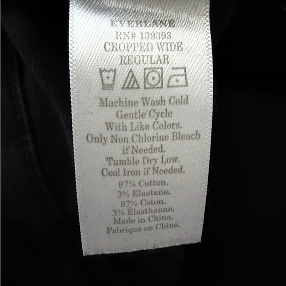 Everlane The Wide Leg Crop in Black Size 4 - Picture 14 of 14